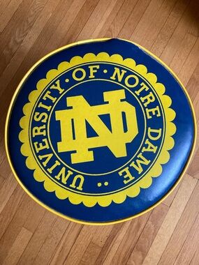 University of Notre Dame Navy and Gold Wood 4-Leg Footstool